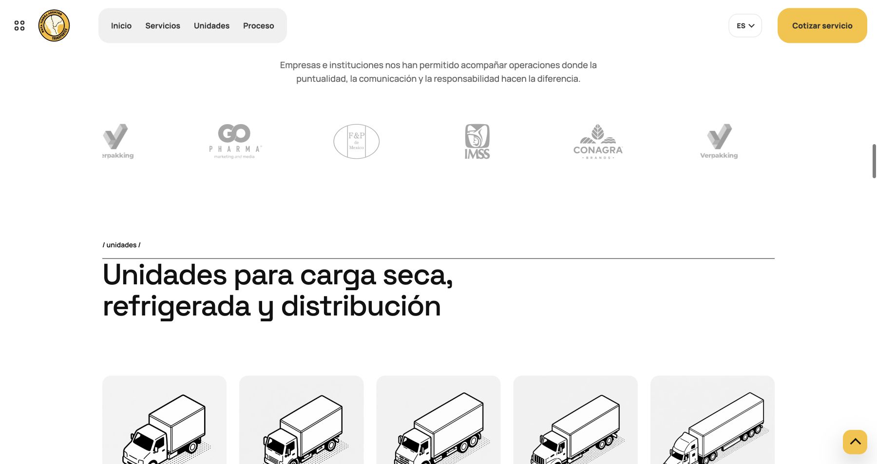 Flota y capacidades operativas integradas en el recorrido comercial